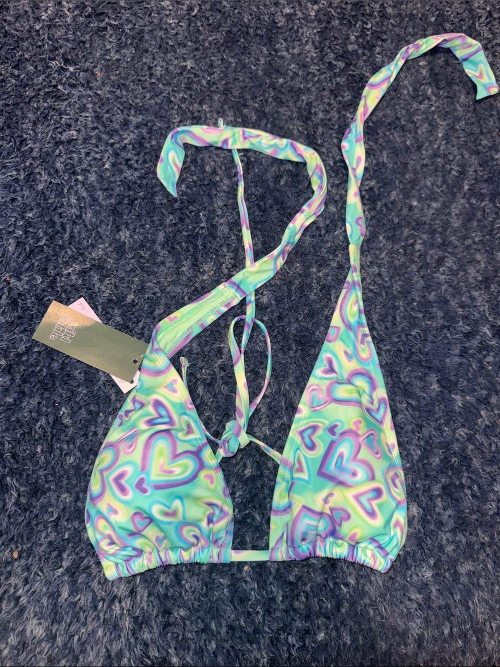 Wild Fable Heart Triangle Bikini Top - Mint, Lavender & Aqua